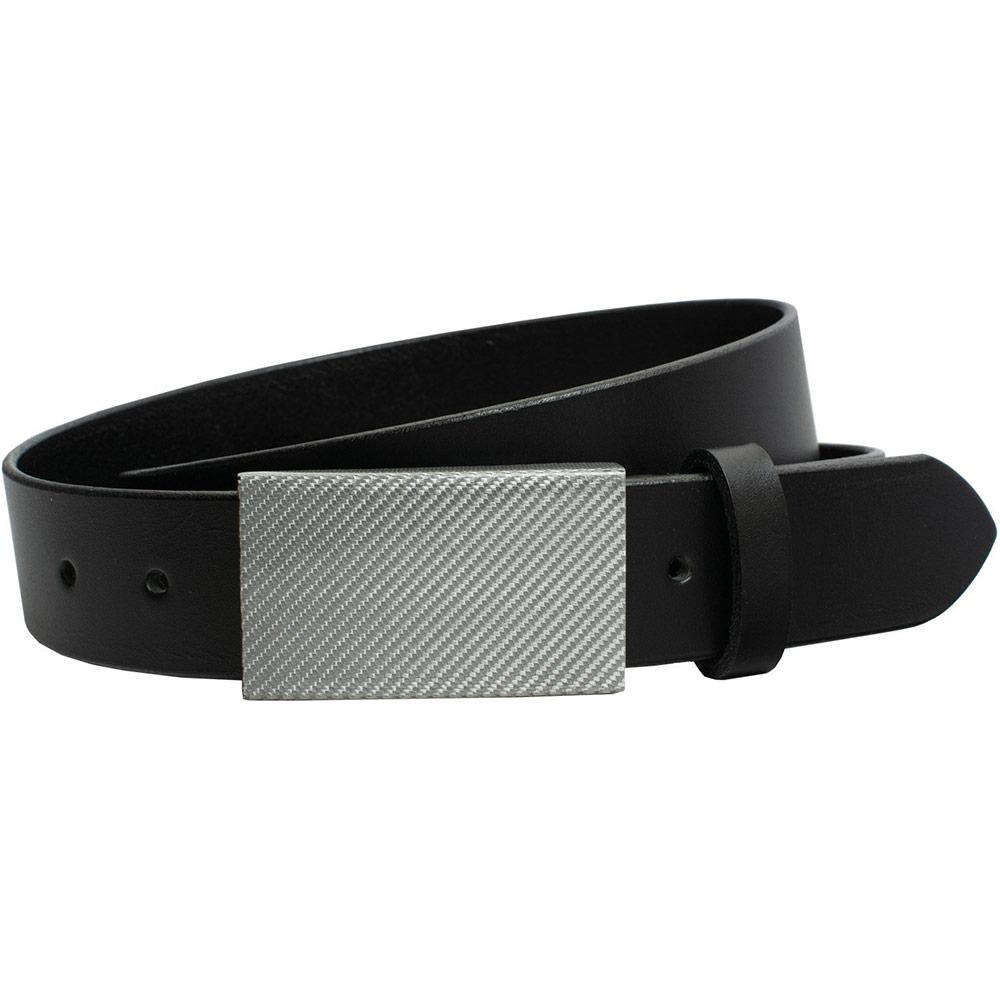 CF 2.0 Black Belt with Silver Weave Buckle by Nickel Smart® | carbon fiber