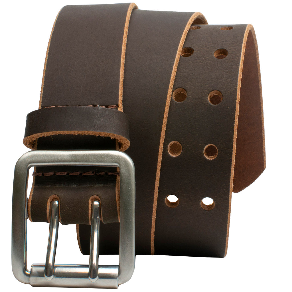 Ridgeline Trail Heavy Duty Brown Belt by Nickel Smart® | full grain leather, raw edges