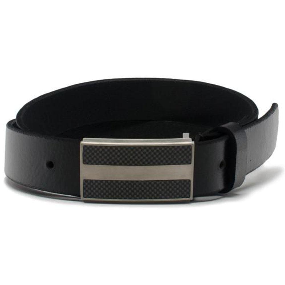 Genuine Leather Belt with Titanium/Carbon Fiber Buckle by Nickel Smart® | titanium, carbon fiber