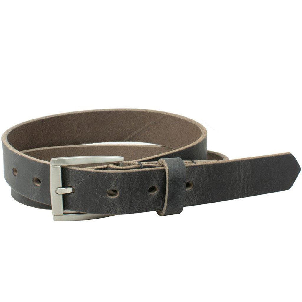 Child's Smoky Mountain Distressed Leather Belt (Gray). Handcrafted in the USA. Casual kid's belt.