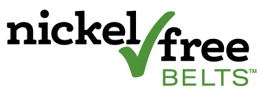 Nickel Free Belts Logo with green check mark