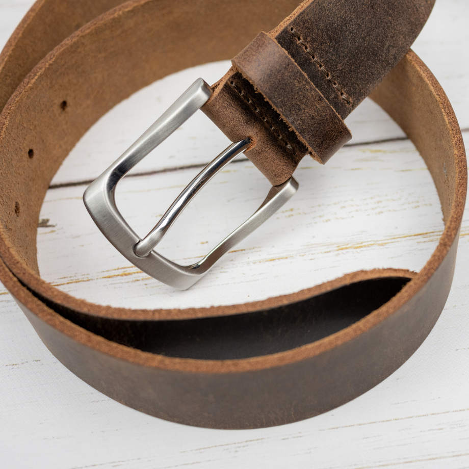 Urbanite Brown Leather Belt | Nickel Free Belt | Full-Grain  display picture 2
