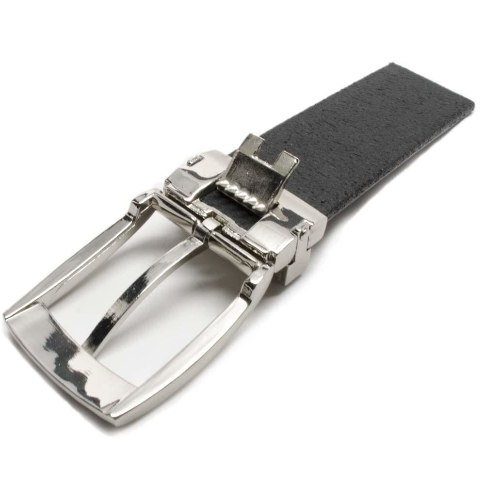 Clamp Pin Buckle about to be latched onto a strap. Single-pin buckle.
