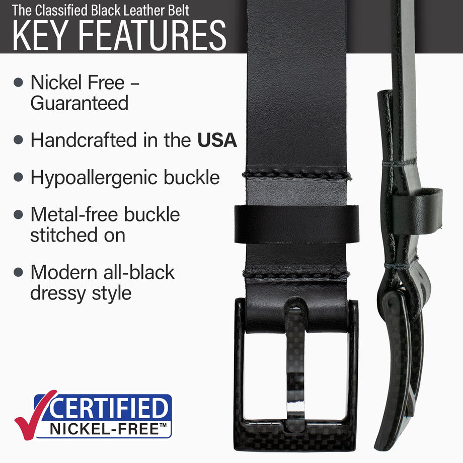 nickel free titanium dress belt buckle modern black The Classified | Carbon Fiber Belt r26-d1 Color:Colony Green Extremely durable! LYRA Ivory Long Sleeve