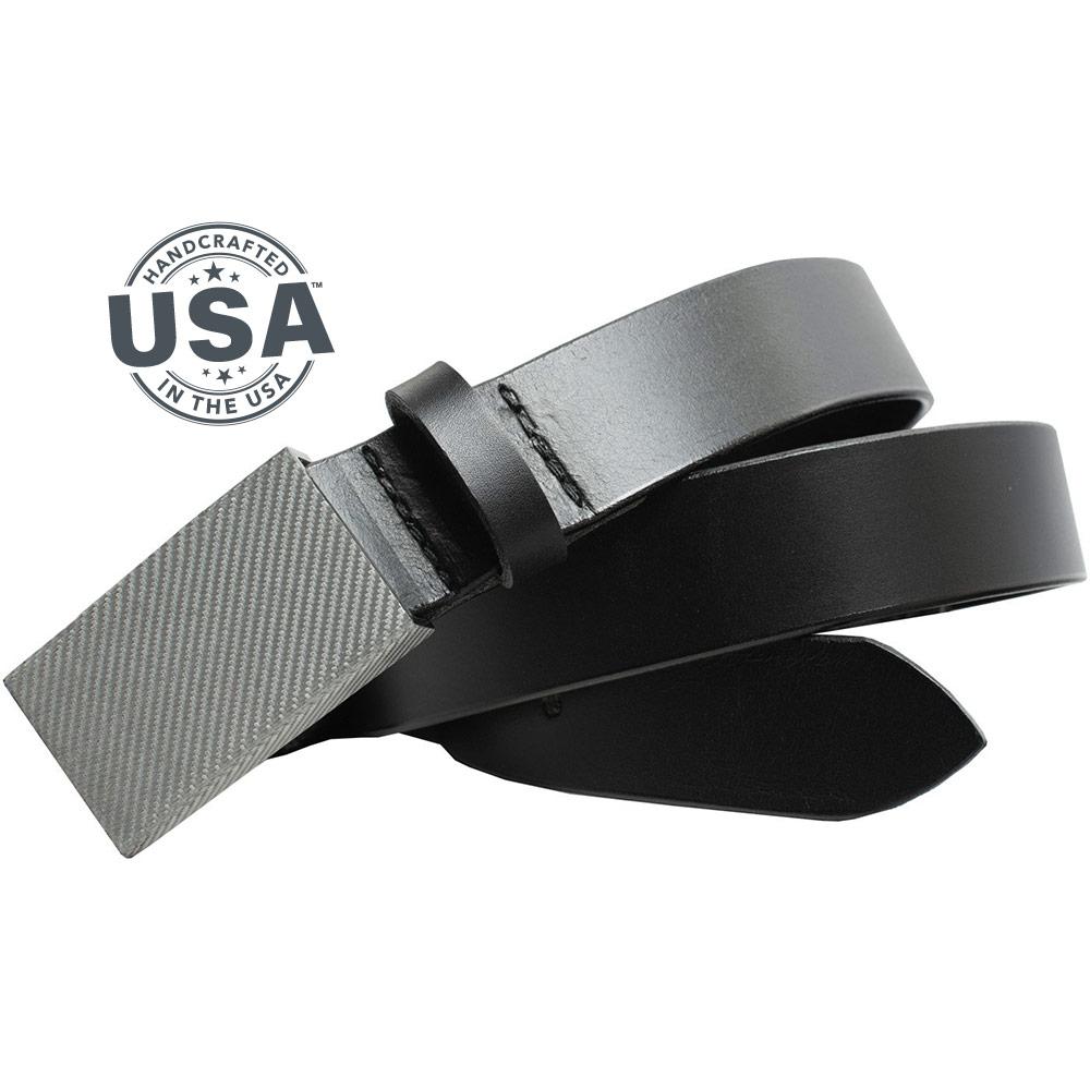 CF 2.0 Black Belt with Silver Weave Buckle by Nickel Smart® | handcrafted in the USA