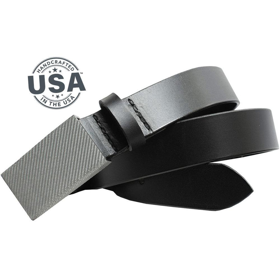 Black Glossy Leather Belt, Soho Buckle (Shiny Silver)