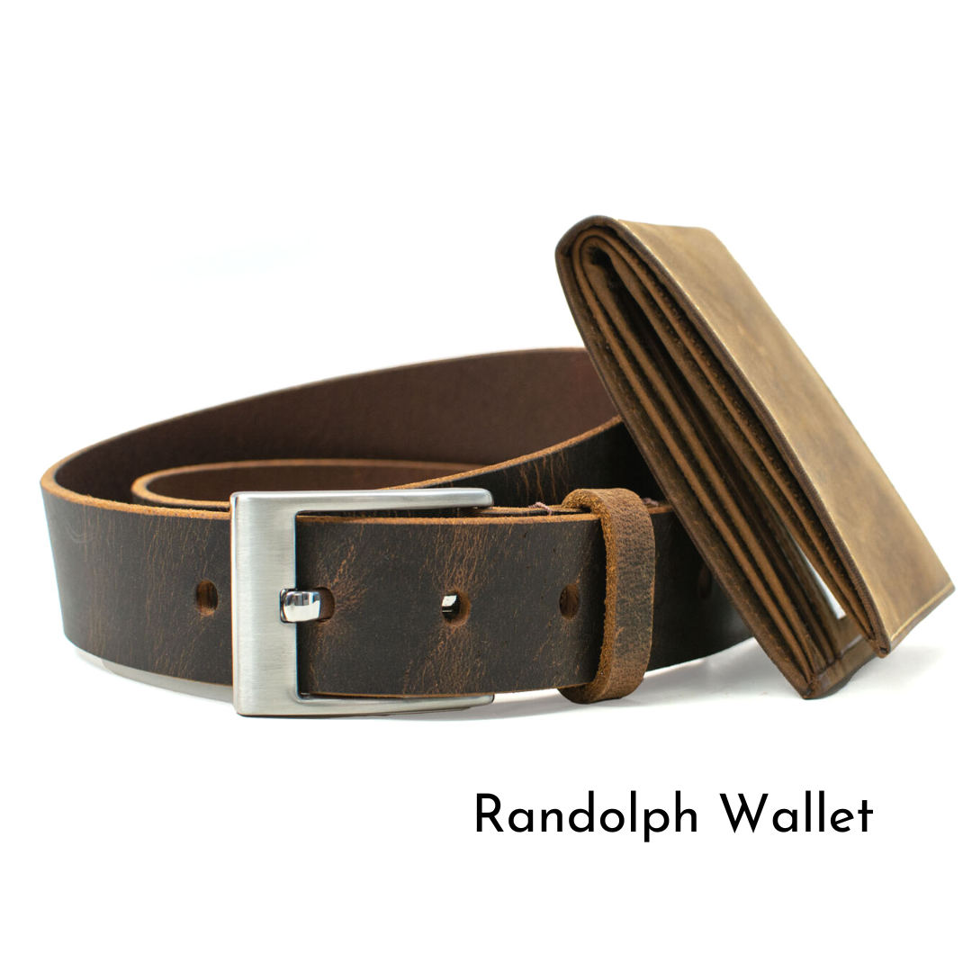 Caraway Mountain Wallet Leather Belt Set Gifts for Men
