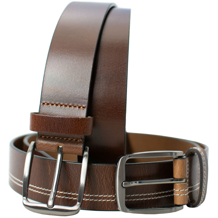 Millennial Brown Leather Belt Set, Gifts for Men