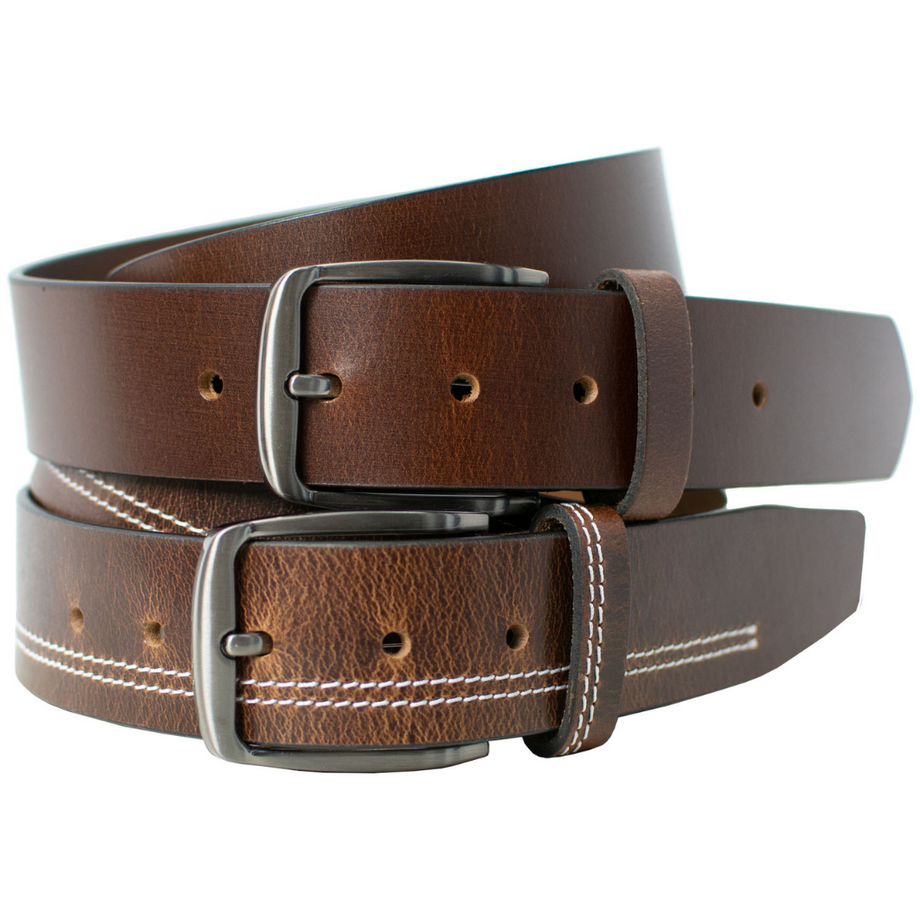 Millennial Brown Leather Belt Set, Gifts for Men