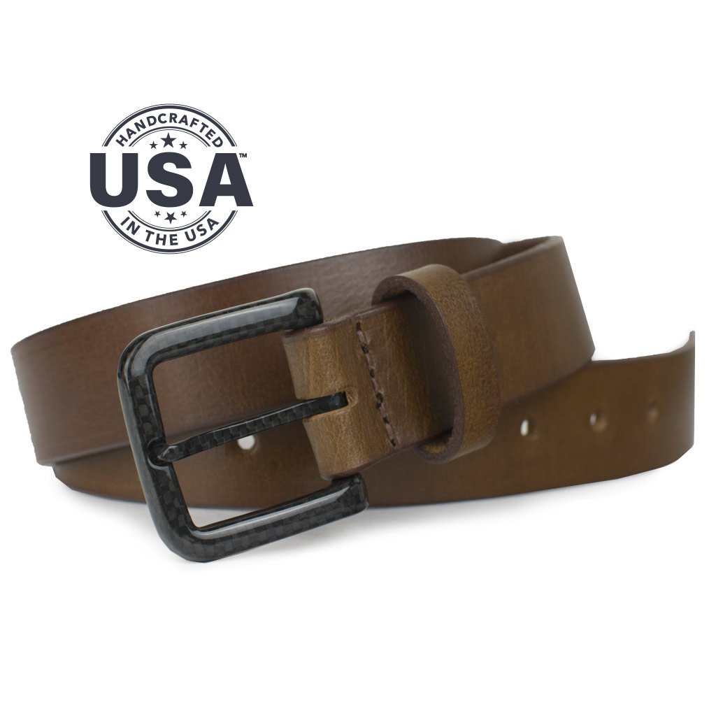The Specialist Brown Belt by Nickel Smart® | carbon fiber, handcrafted in USA