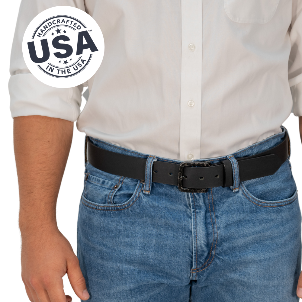nickel free titanium dress belt buckle modern black Nickel Smart The Classified Black Belt