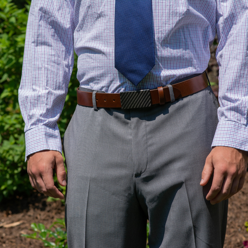 CF 2.0 Brown Belt by Nickel Smart® on a model