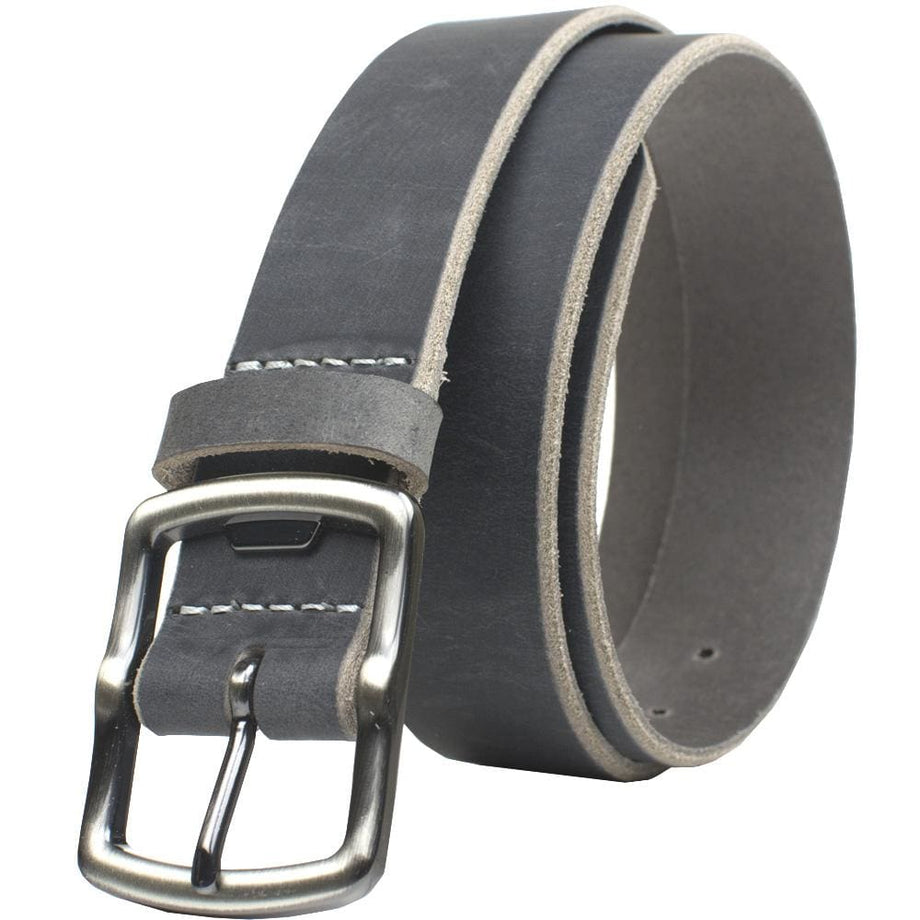 New River Black Leather Belt | USA Made | Nickel Free Buckle 32 inch / Black / Zinc Alloy/Leather