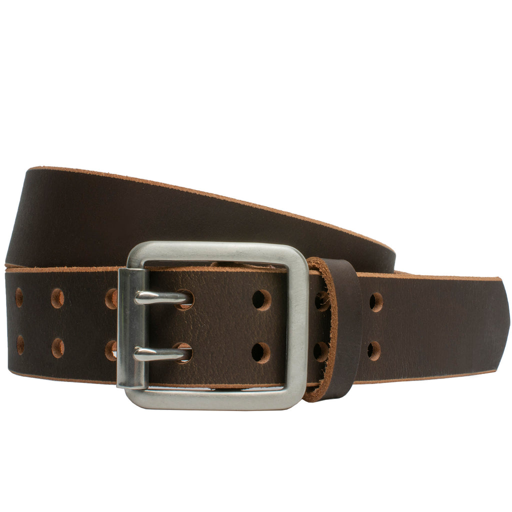 Ridgeline Trail Heavy Duty Brown Belt by Nickel Smart® | double pin buckle, full grain leather