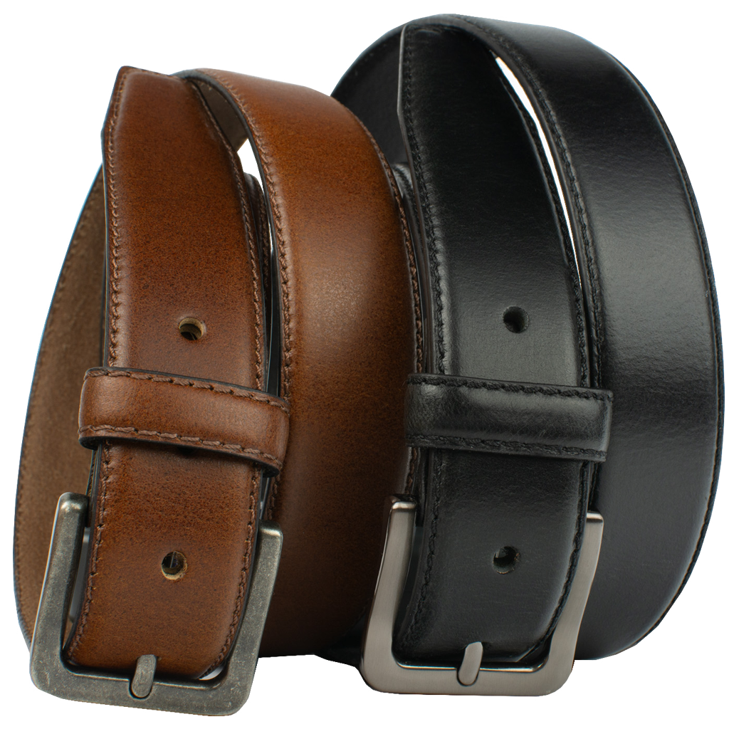 Metro Explorer Belt Set by Nickel Zero - nickelfreebelts.com, Black and Brown genuine leather belts