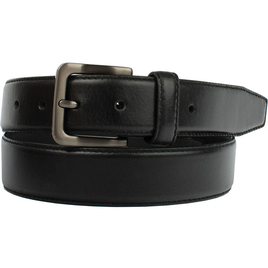 Metro Black Leather Belt, Nickel Free Buckle