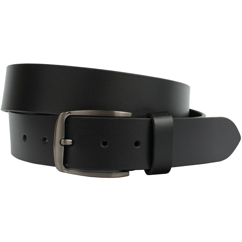 Millennial Black Belt. Full grain leather black strap, classically curved nickel free buckle