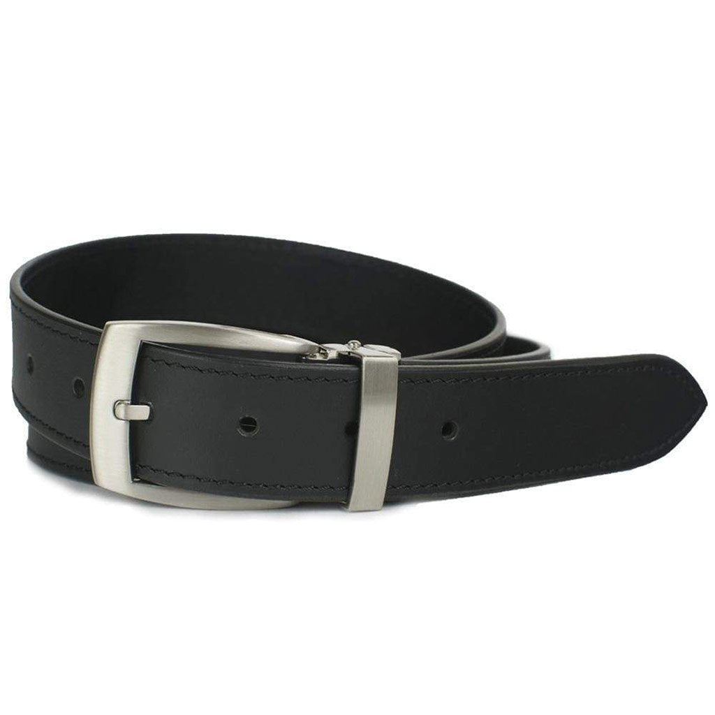 Black Balsam Knob Belt by Nickel Smart - nickelfreebelts.com, Black belt with silver buckle, Guaranteed Nickel free