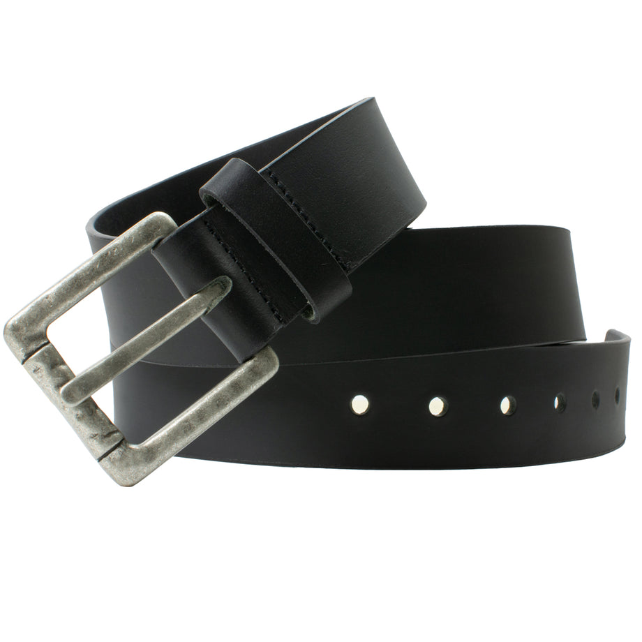 Pathfinder Black Leather Belt -- zero nickel, guaranteed!
