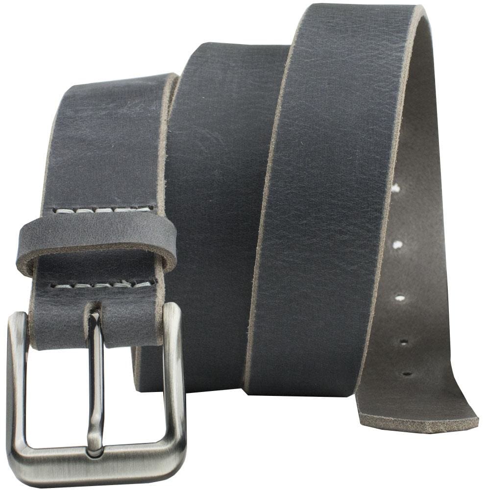 Image of Gray Distressed Leather Belt.  Smoky Mountain Distressed Leather Belt By Nickel Smart® | Full grain genuine leather belt