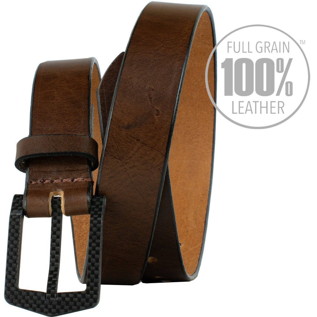 The Stealth Brown Belt by Nickel Smart® | 100% full grain leather