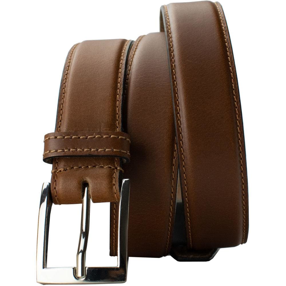 Image of Tan Leather Belt - Uptown Tan Belt By Nickel Smart® |  nickel free silver buckle  